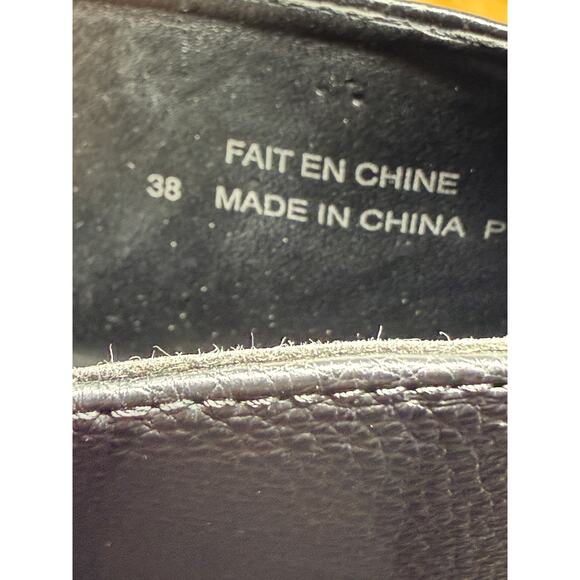 Tory Burch Riding‎ Boots Leather Black Wyatt Buckle Side Zipper Size 38 US 7 - Picture 2 of 10